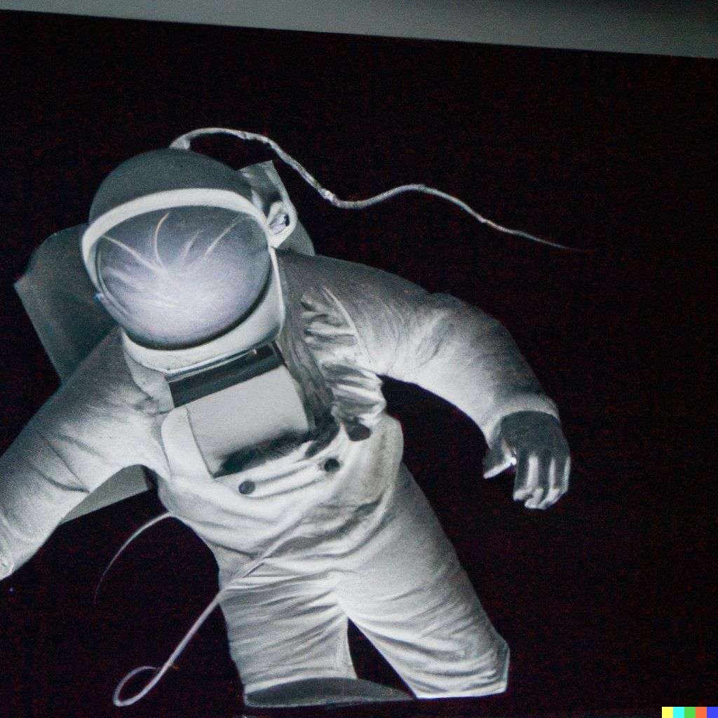 an astronaut, kinetic art